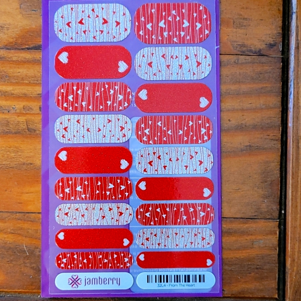 Jamberry "From the Heart" Nail Wraps- Full Sheet